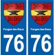76 Forges-les-Eaux blason autocollant plaque stickers ville