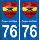 76 Forges-les-Eaux blason autocollant plaque stickers ville