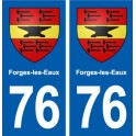 76 Forges-les-Eaux blason autocollant plaque stickers ville