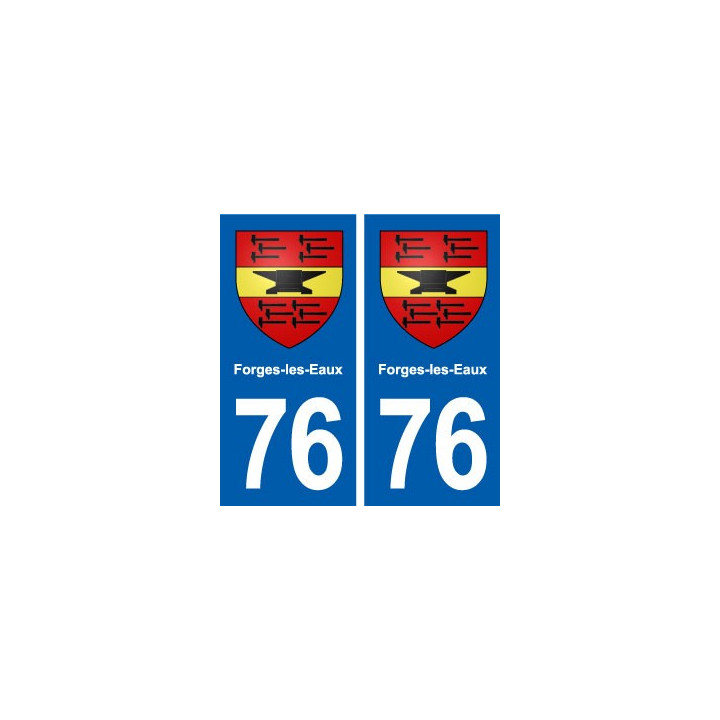 76 Forges-les-Eaux blason autocollant plaque stickers ville