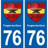 76 Forges-les-Eaux blason autocollant plaque stickers ville