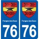 76 Forges-les-Eaux blason autocollant plaque stickers ville