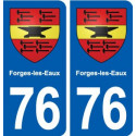 76 Forges-les-Eaux blason autocollant plaque stickers ville