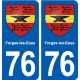 76 Forges-les-Eaux blason autocollant plaque stickers ville