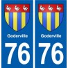 76 Goderville blason autocollant plaque stickers ville