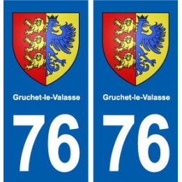 76 Gruchet-le-Valasse blason autocollant plaque stickers ville