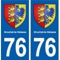 76 Gruchet-le-Valasse blason autocollant plaque stickers ville
