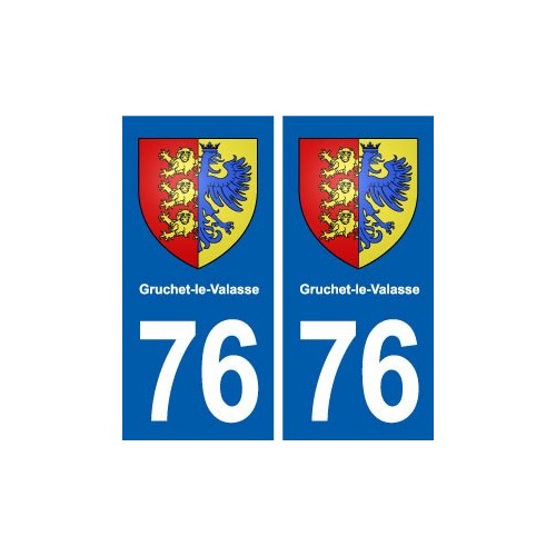 76 Gruchet-le-Valasse blason autocollant plaque stickers ville