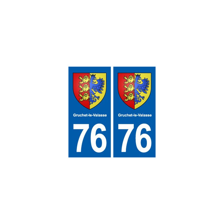 76 Gruchet-le-Valasse blason autocollant plaque stickers ville