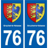 76 Gruchet-le-Valasse blason autocollant plaque stickers ville