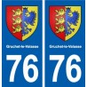 76 Gruchet-le-Valasse blason autocollant plaque stickers ville