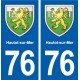76 Hautot-sur-Mer blason autocollant plaque stickers ville