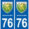 76 Hautot-sur-Mer blason autocollant plaque stickers ville