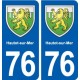 76 Hautot-sur-Mer blason autocollant plaque stickers ville