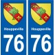 76 Houppeville blason autocollant plaque stickers ville