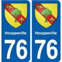 76 Houppeville blason autocollant plaque stickers ville