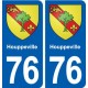 76 Houppeville blason autocollant plaque stickers ville