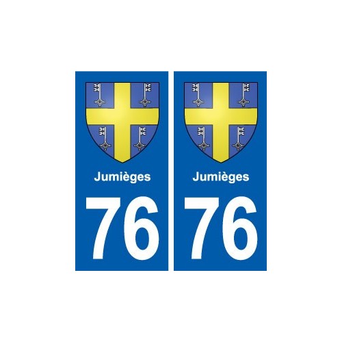 76 Jumièges blason autocollant plaque stickers ville
