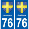76 Jumièges blason autocollant plaque stickers ville