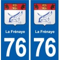 76 La Frénaye  blason autocollant plaque stickers ville