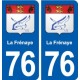 76 La Frénaye  blason autocollant plaque stickers ville