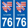 76 La Londe blason autocollant plaque stickers ville