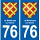 76 La Mailleraye-sur-Seine blason autocollant plaque stickers ville
