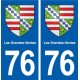 76 Les Grandes-Ventes blason autocollant plaque stickers ville