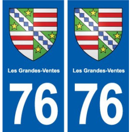 76 Les Grandes-Ventes blason autocollant plaque stickers ville