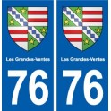 76 Les Grandes-Ventes blason autocollant plaque stickers ville