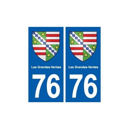 76 Les Grandes-Ventes blason autocollant plaque stickers ville