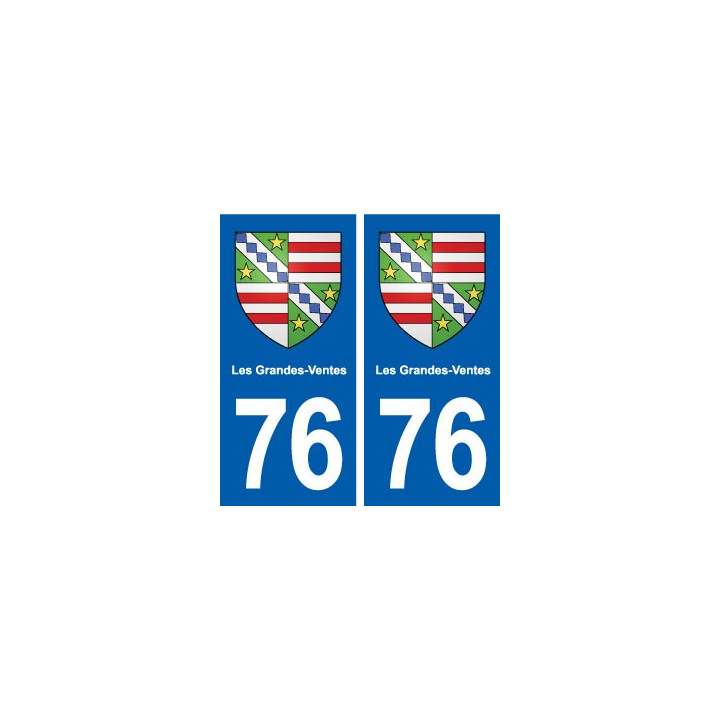 76 Les Grandes-Ventes blason autocollant plaque stickers ville