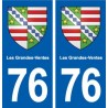 76 Les Grandes-Ventes blason autocollant plaque stickers ville