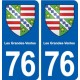 76 Les Grandes-Ventes blason autocollant plaque stickers ville