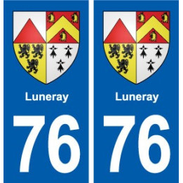 76 Luneray blason autocollant plaque stickers ville