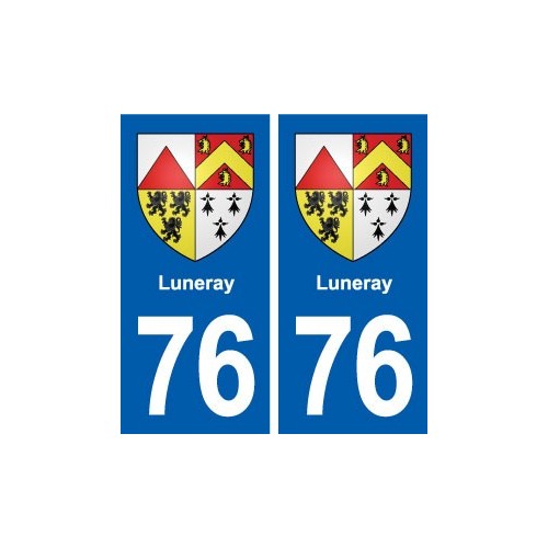76 Luneray blason autocollant plaque stickers ville