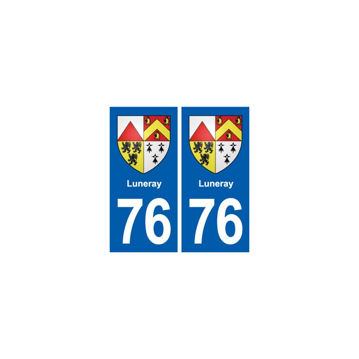 76 Luneray blason autocollant plaque stickers ville