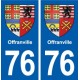 76 Offranville blason autocollant plaque stickers ville