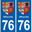 76 Offranville blason autocollant plaque stickers ville