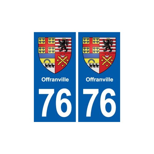 76 Offranville blason autocollant plaque stickers ville