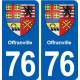 76 Offranville blason autocollant plaque stickers ville