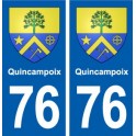 76 Quincampoix blason autocollant plaque stickers ville