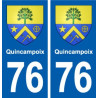 76 Quincampoix blason autocollant plaque stickers ville
