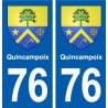 76 Quincampoix blason autocollant plaque stickers ville