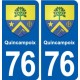 76 Quincampoix blason autocollant plaque stickers ville