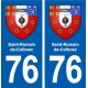 76 Saint-Romain-de-Colbosc blason autocollant plaque stickers ville