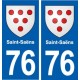 76 Saint-Saëns blason autocollant plaque stickers ville