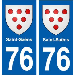 76 Saint-Saëns blason autocollant plaque stickers ville