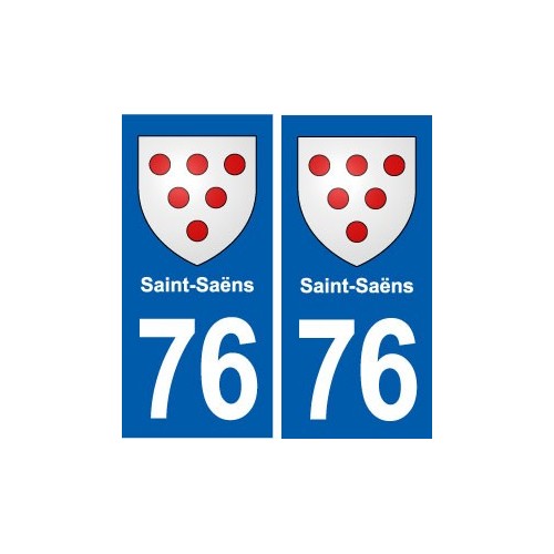 76 Saint-Saëns blason autocollant plaque stickers ville