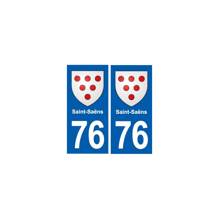 76 Saint-Saëns blason autocollant plaque stickers ville